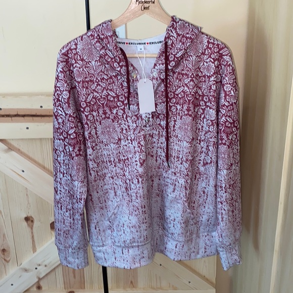 Melscheerful Tops - Maroon and Grey Hoddie